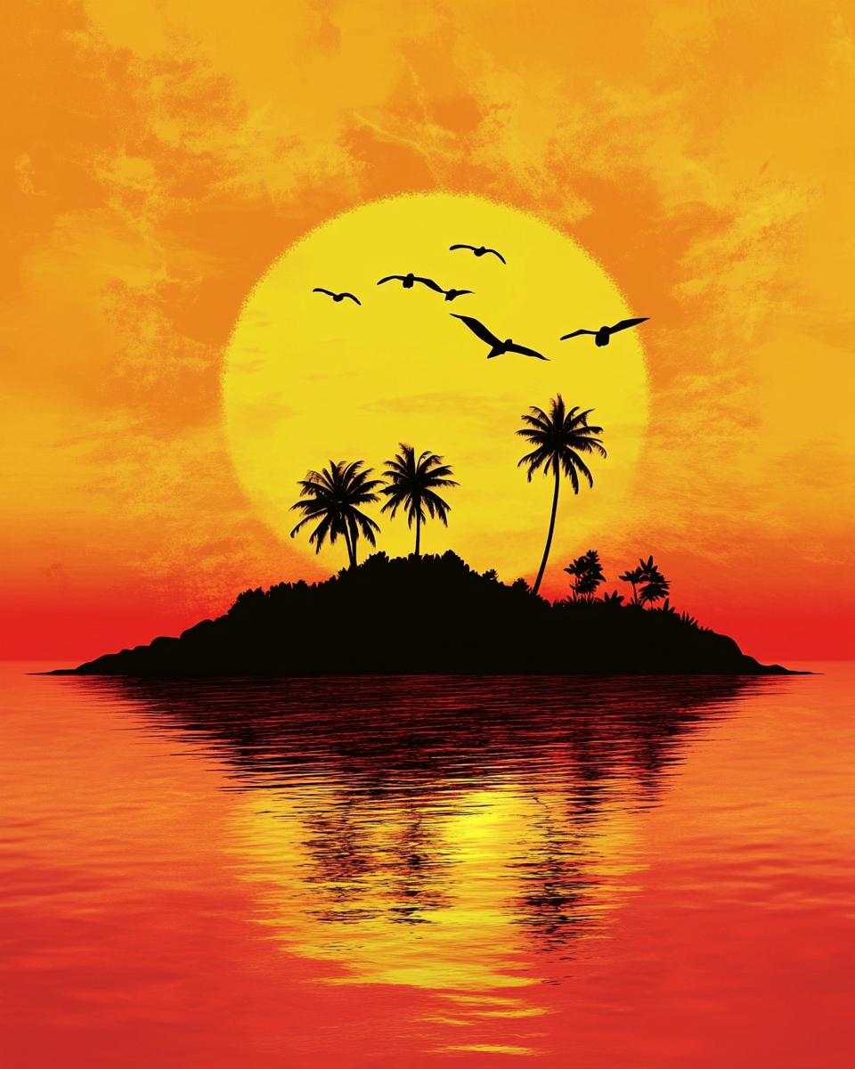 Abstract Bird Sunset Diamond Art Kit