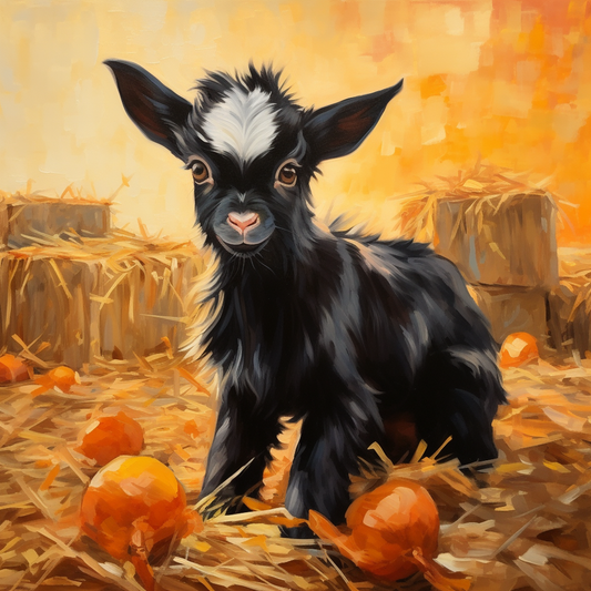 Abstract Black Baby Goat Diamond Art Kit