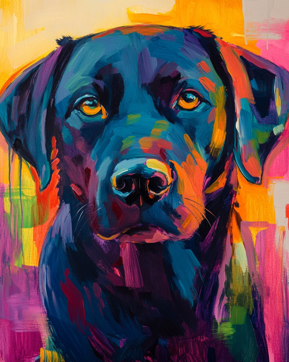 Abstract Black Lab Diamond Art Kit