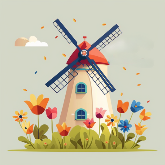 Abstract Blue Arm Windmill Diamond Art Kit
