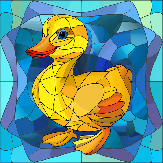Abstract Blue Background Duck Diamond Art Kit