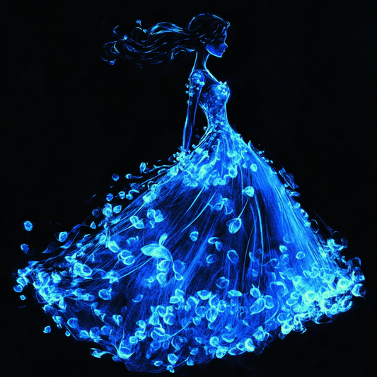 Abstract Blue Dress Diamond Art Kit