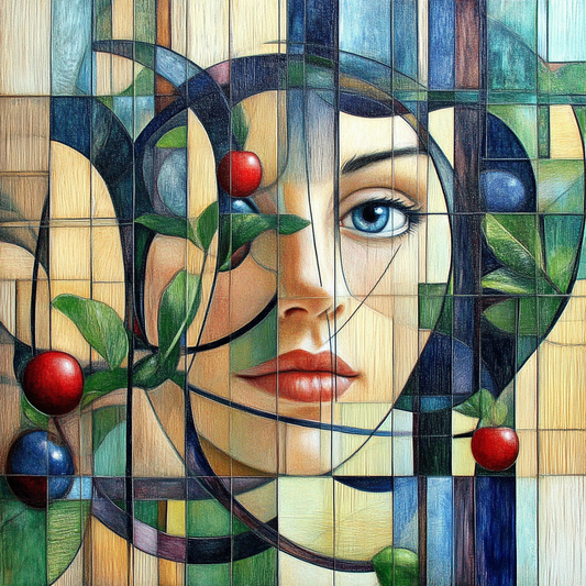 Abstract Blue Eye Woman Diamond Art Kit