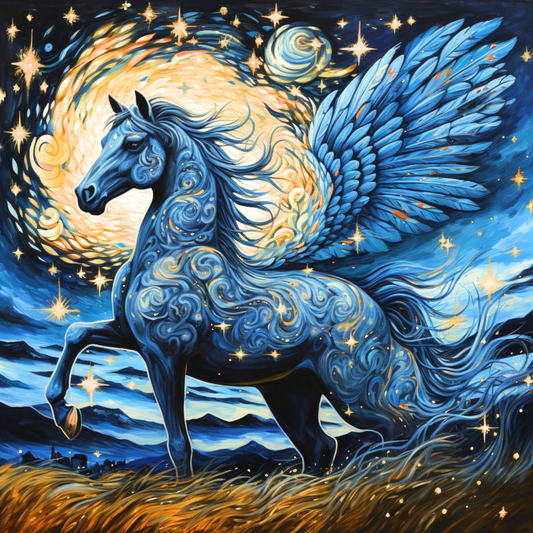 Abstract Blue Pegasus Diamond Art Kit