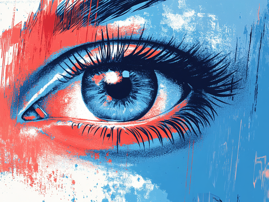 Abstract Blue and Pink Eye Diamond Art Kit