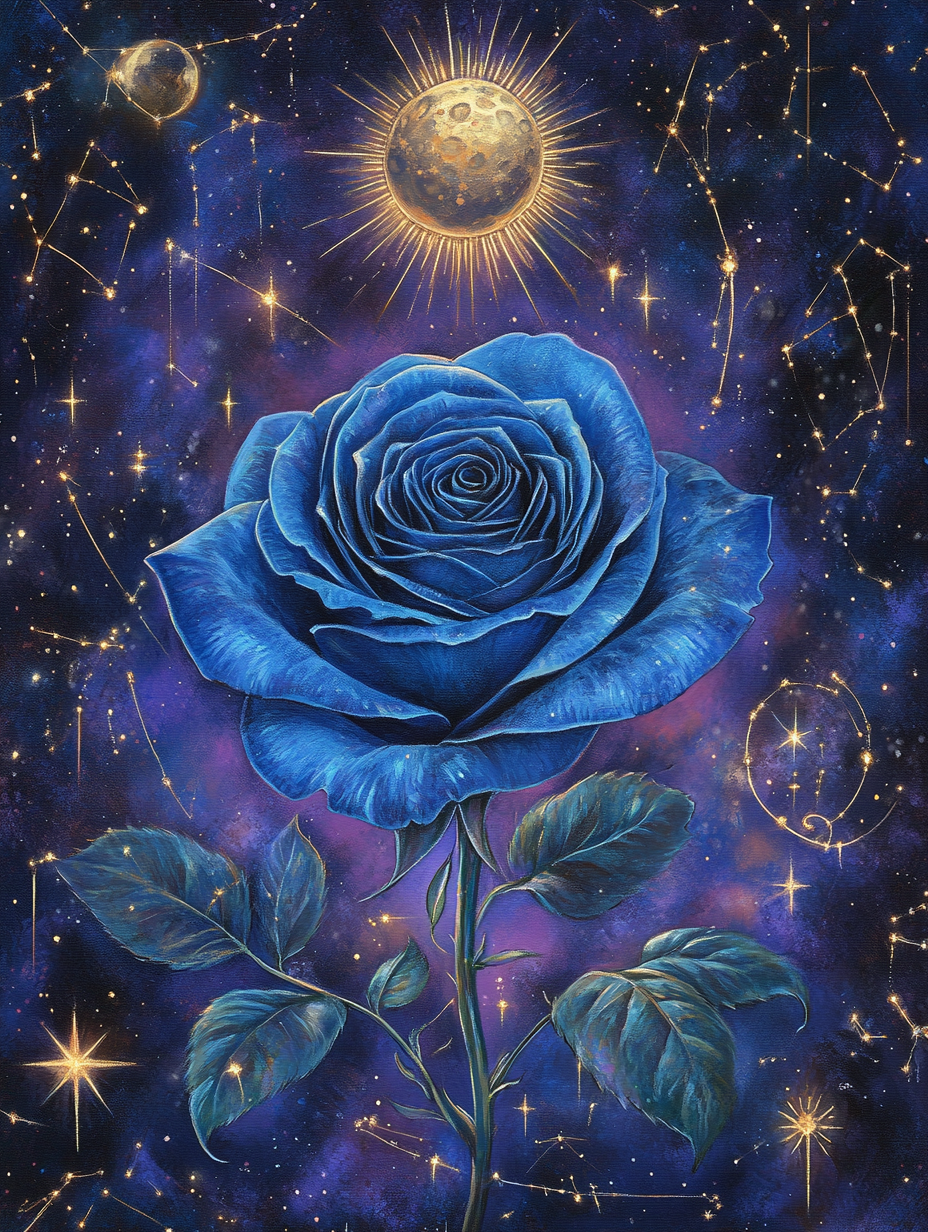 Abstract Blue Rose Diamond Art Kit
