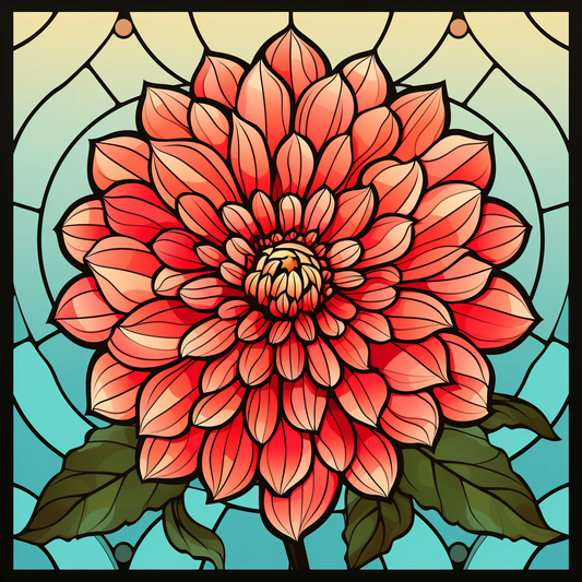 Abstract Blue Sky Dahlia Diamond Art Kit