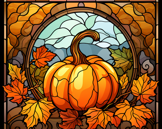 Abstract Blue Sky Pumpkin Diamond Art Kit