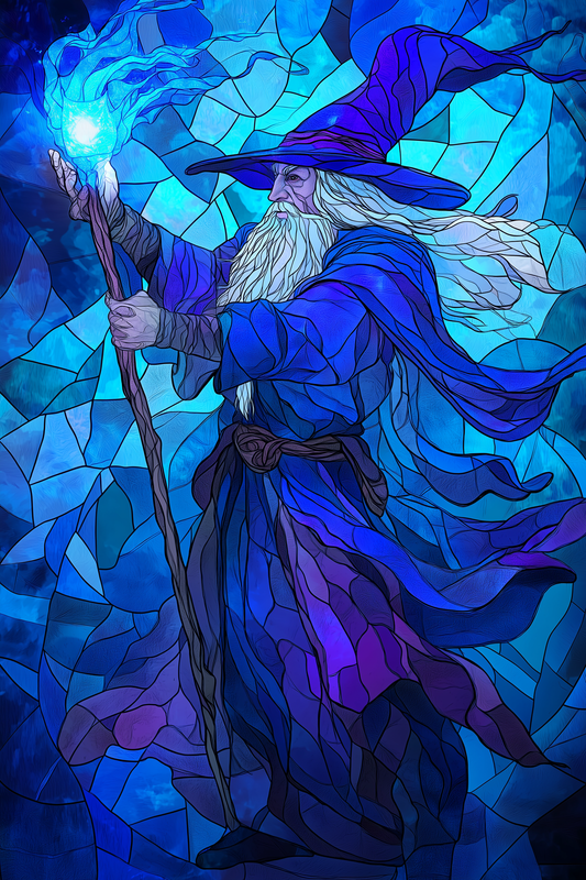 Abstract Blue Wizard Diamond Art Kit