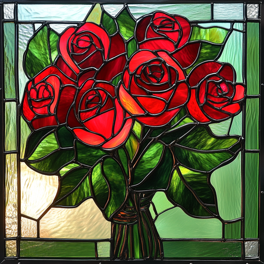 Abstract Bouquet of Red Roses Diamond Art Kit