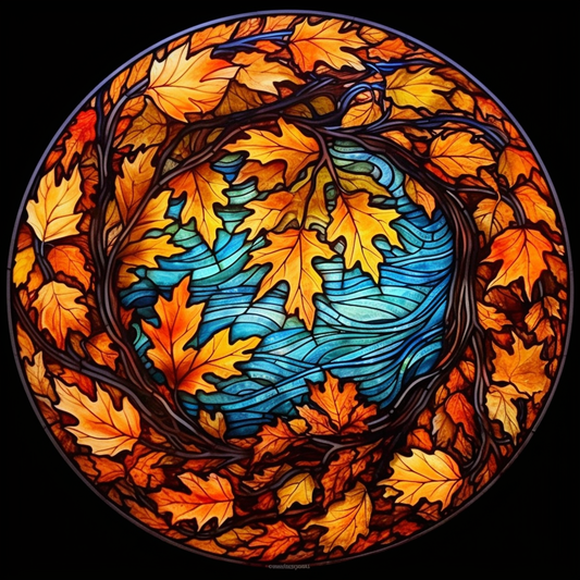 Abstract Branch and Leaves Circle