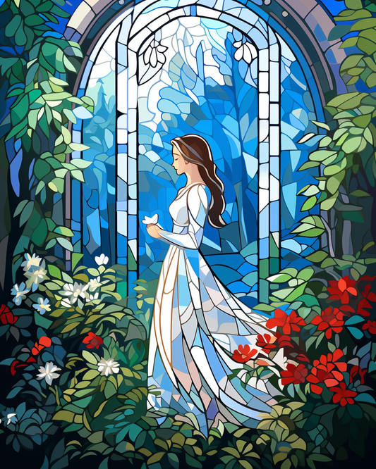 Abstract Bride in a Garden Diamond Art Kit