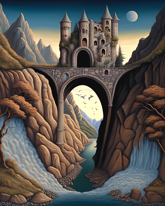 Abstract Bridge Castle Diamond Art Kit