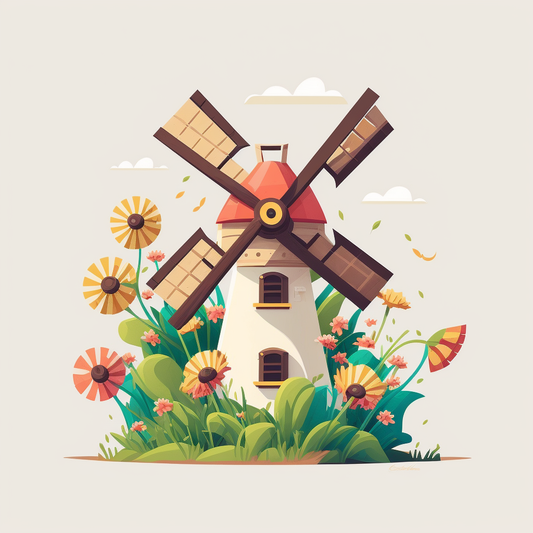 Abstract Brown Sail Windmill Diamond Art Kit