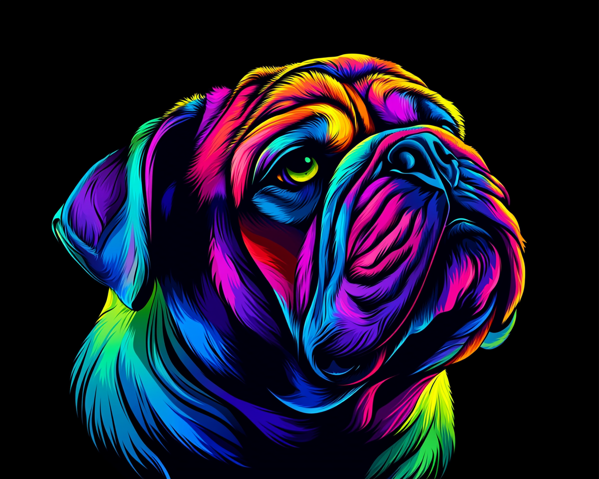 Abstract Bulldog Diamond Art Kit