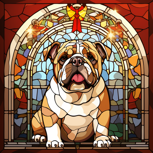 Abstract Bulldog Window Diamond Art Kit