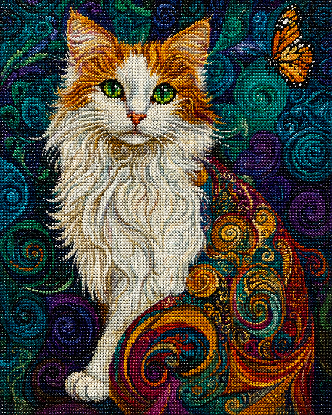 Abstract Butterfly Cat Diamond Art Kit — diamond art kit canvas