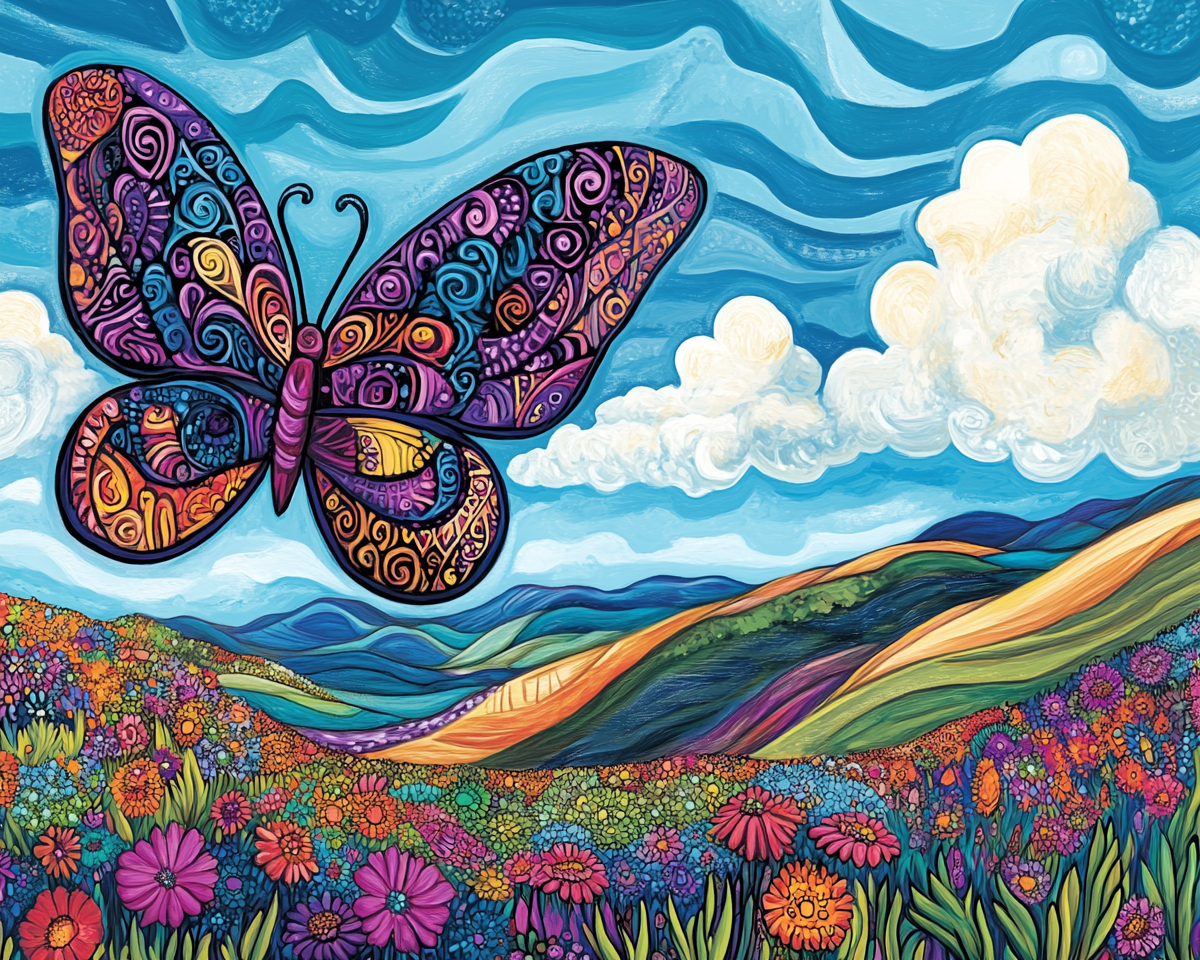 Abstract Butterfly Landscape Diamond Art Kit