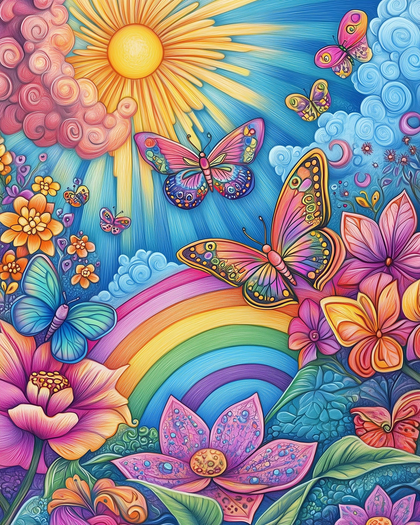 Abstract Butterfly and Rainbows Diamond Art Kit