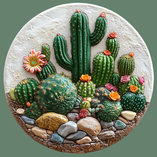 Abstract Cactus Circle Diamond Art Kit