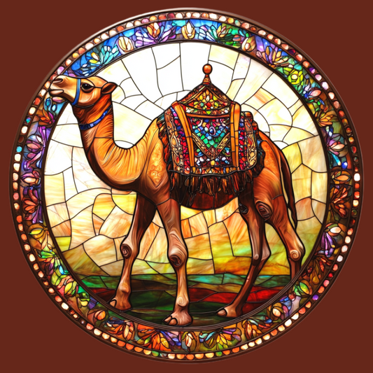 Abstract Camel Circle Diamond Art Kit