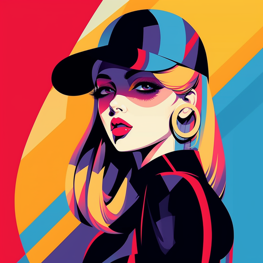 Abstract Cap Girl Diamond Art Kit