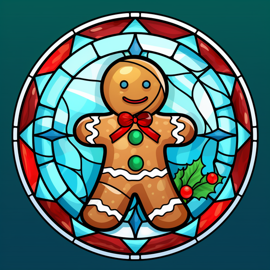 Abstract Christmas Gingerbread Man Diamond Art Kit