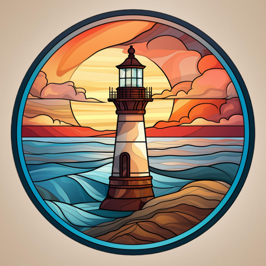 Abstract Circle Lighthouse Diamond Art Kit