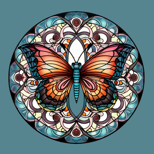 Abstract Circle with Butterfly Diamond Art Kit