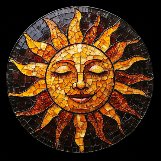 Abstract Closed Eye Sun Diamond Art Kit