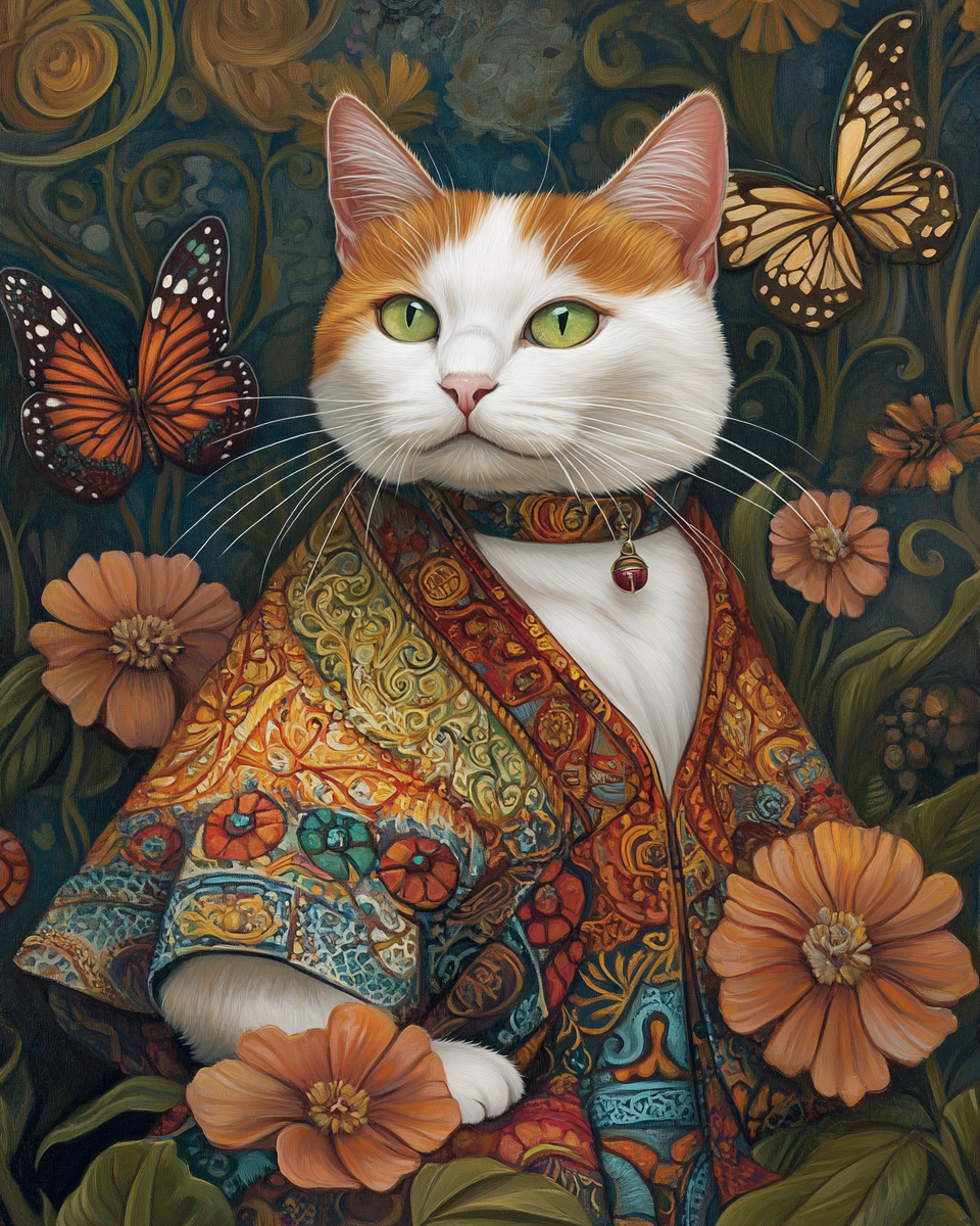 Abstract Coat Cat Diamond Art Kit