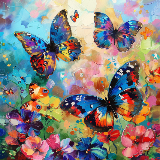 Abstract Colored Butterflies Diamond Art Kit