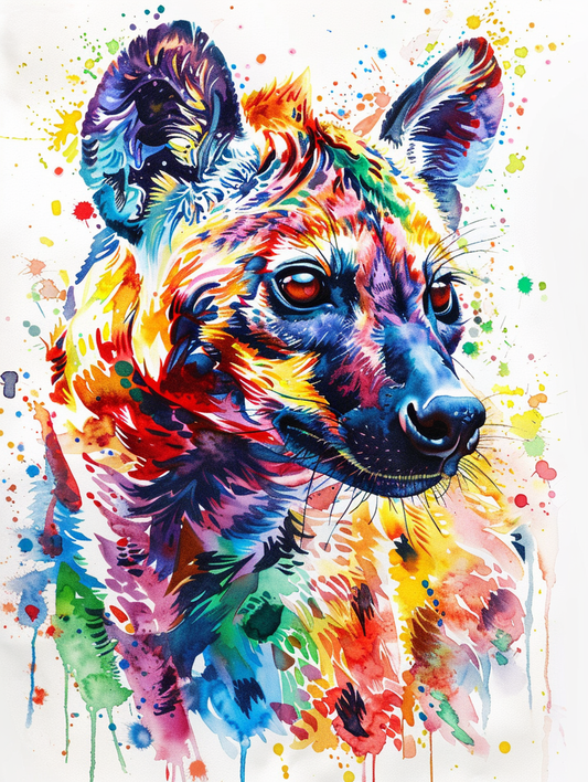 Abstract Colored Hyena Diamond Art Kit