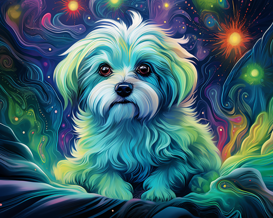 Abstract Colored Maltese Diamond Art Kit
