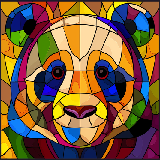 Abstract Colored Panda Diamond Art Kit