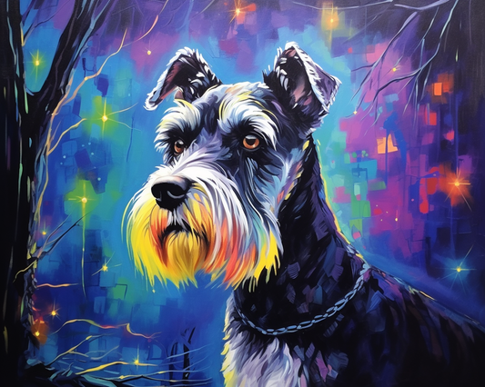 Abstract Colored Schnauzer Diamond Art Kit