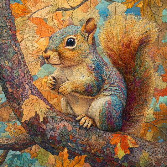 Abstract Colored Squirrel Diamond Art Kit