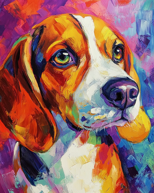 Abstract Colorful Beagle Diamond Art Kit