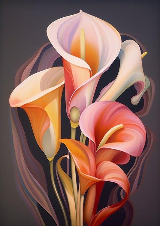Abstract Colorful Calla Lilies Diamond Art Kit