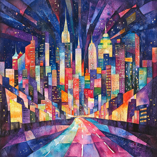 Abstract Colorful City Diamond Art Kit
