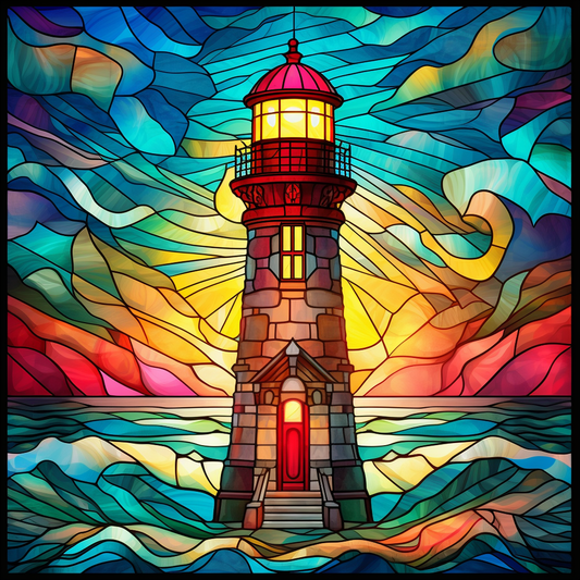 Abstract Colorful Lighthouse Diamond Art Kit