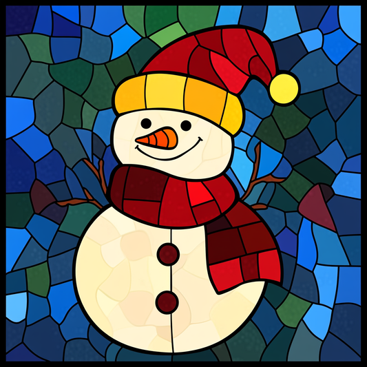 Abstract Colorful Snowman Diamond Art Kit