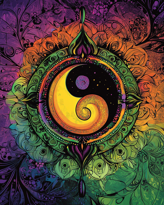 Abstract Colorful Yin and Yang Design Diamond Art Kit