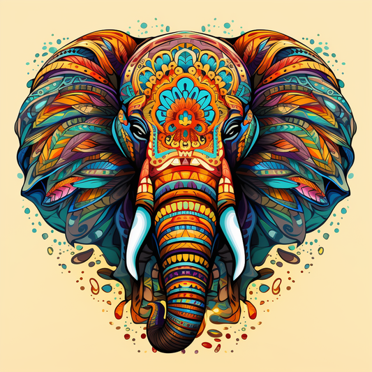 Abstract Color Mandala Elephant Diamond Art Kit