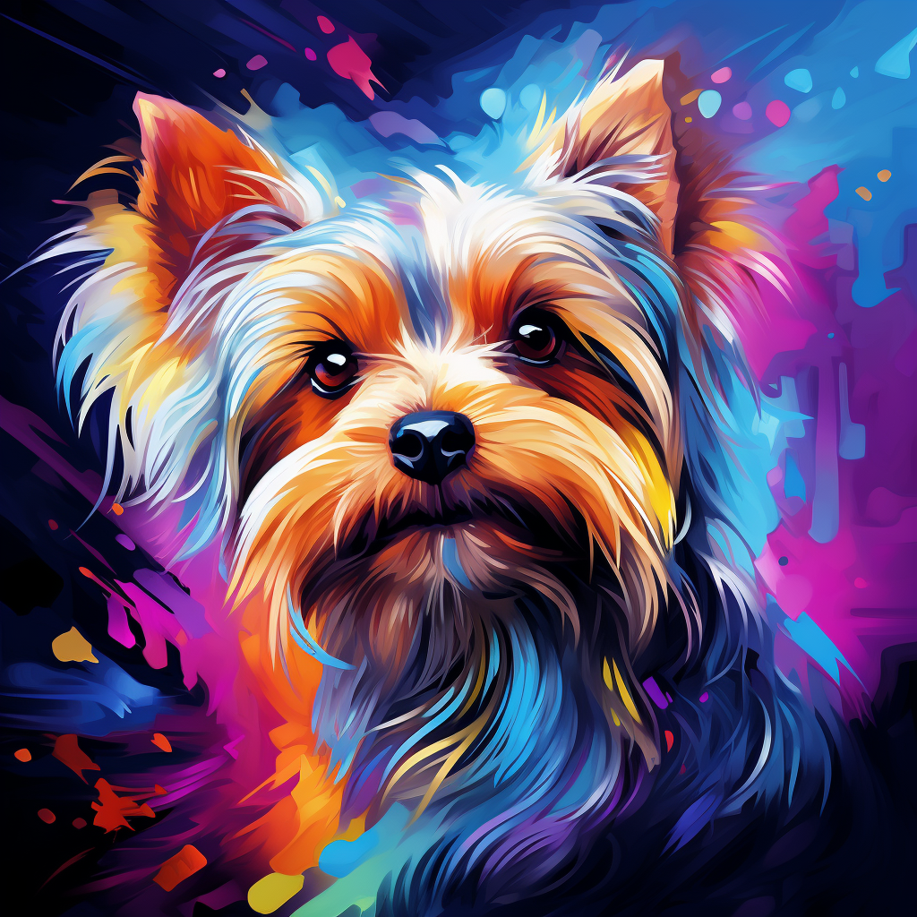 Abstract Color Yorkie Diamond Art Kit