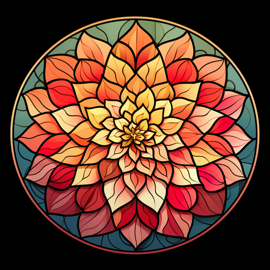 Abstract Dahlia Circle Diamond Art Kit