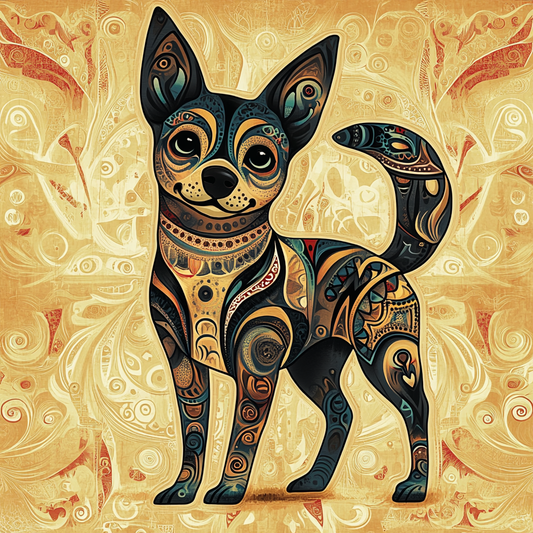 Abstract Dark Chihuahua Diamond Art Kit