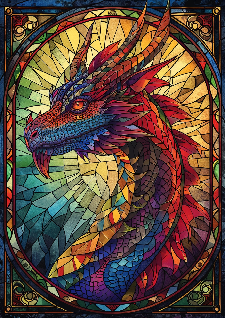 Abstract Dark Dragon Window Diamond Art Kit