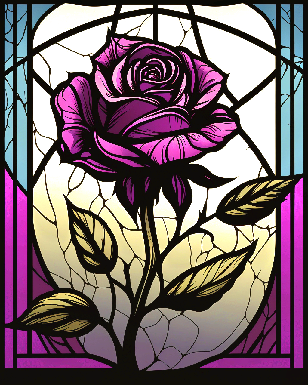 Abstract Dark Purple Rose Diamond Art Kit