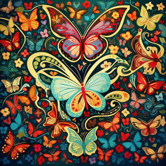 Abstract Design of Butterflies Diamond Art Kit